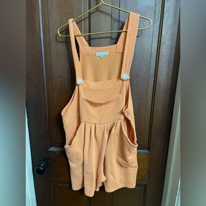 Blakeley women’s large / extra large orange short bibs / shortalls